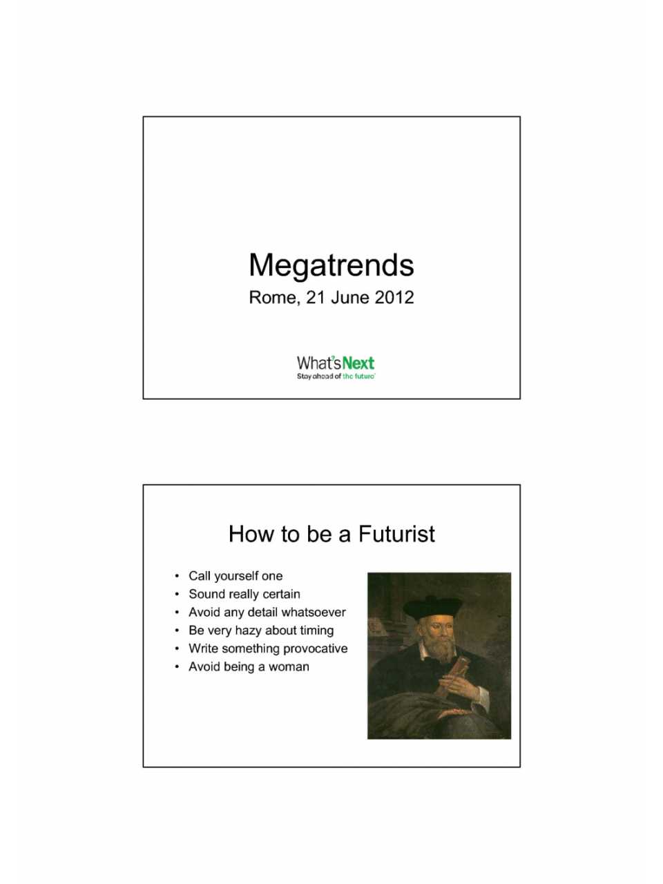 PRESENTAZIONE MEGATRENDS
