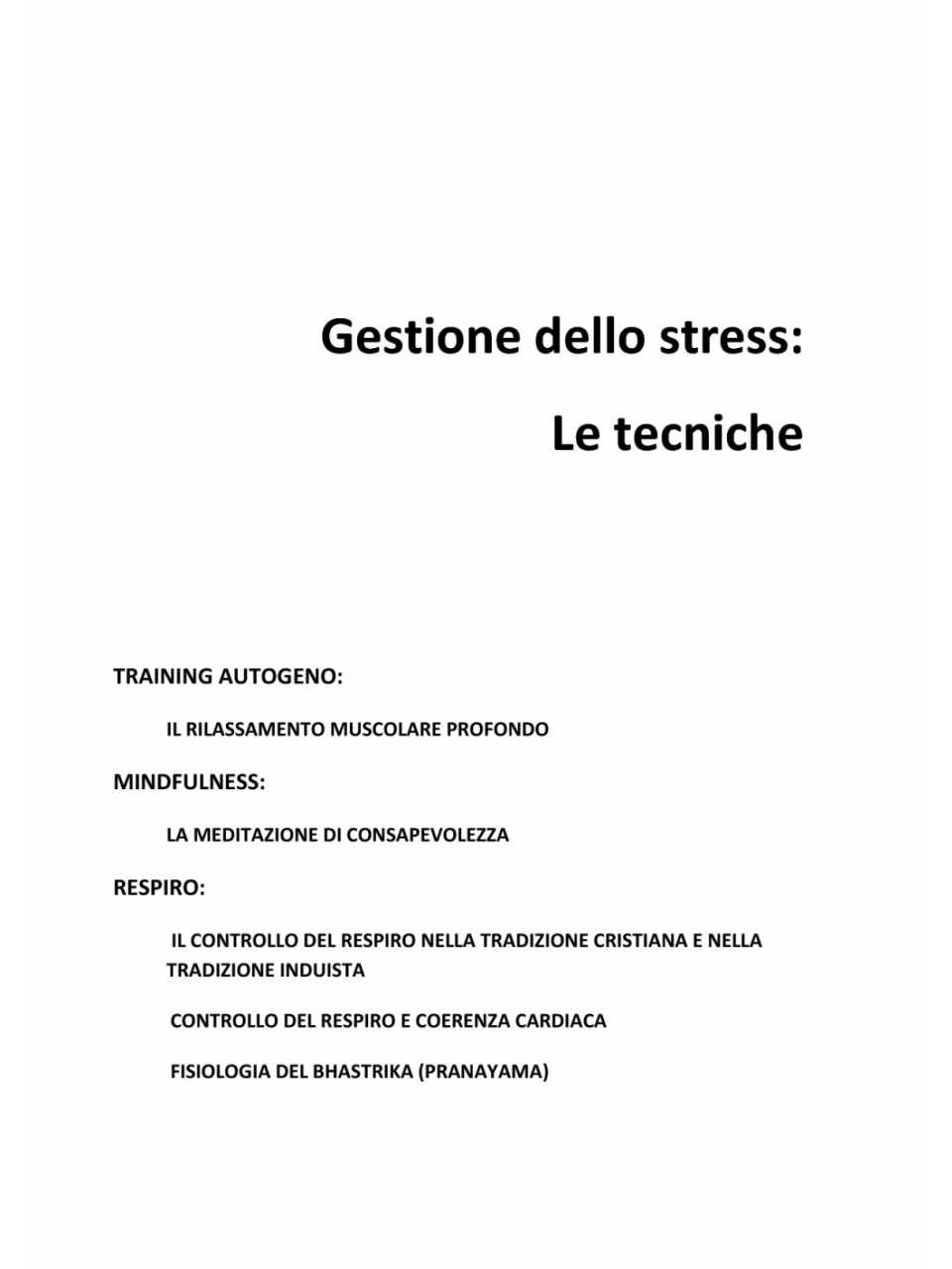 Il training autogeno