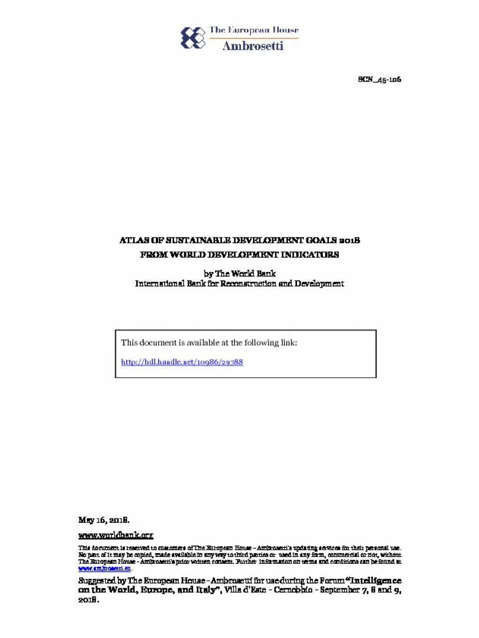 Atlas of sustainable development goals 2018 from world development indicators
