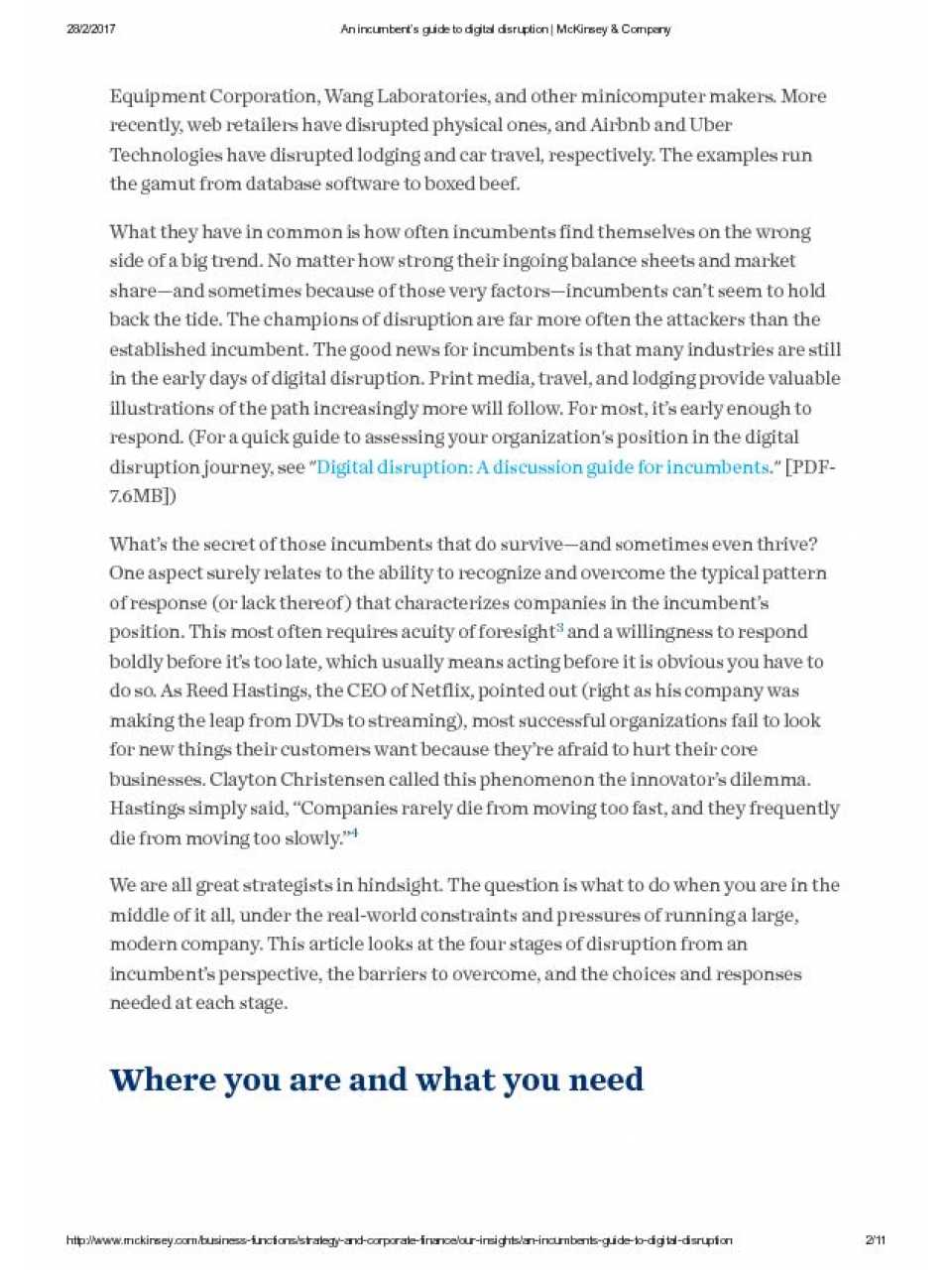 An incubent's guide to digital disruption