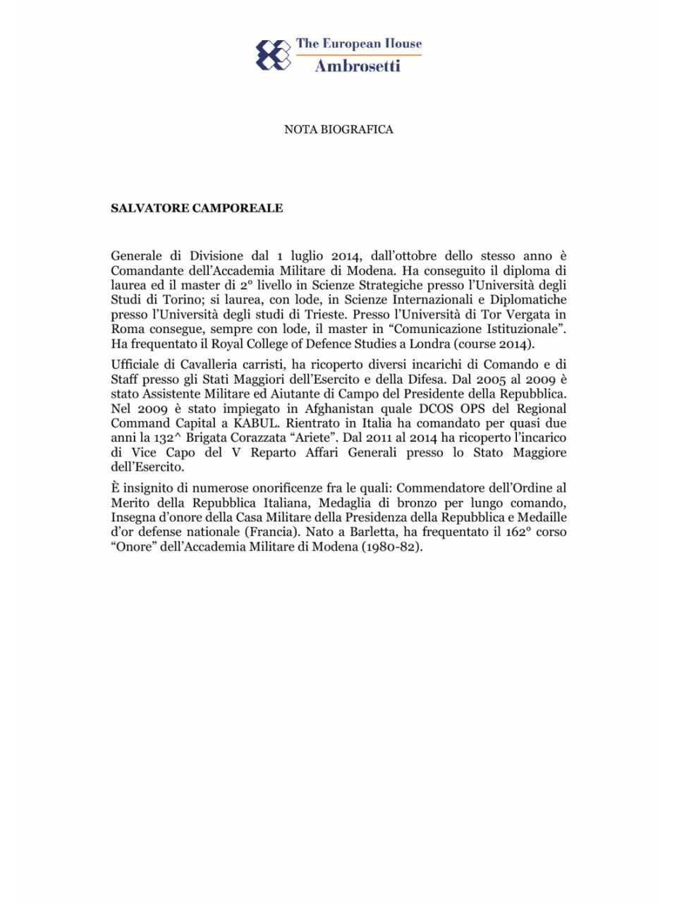 Salvatore Camporeale - nota biografica