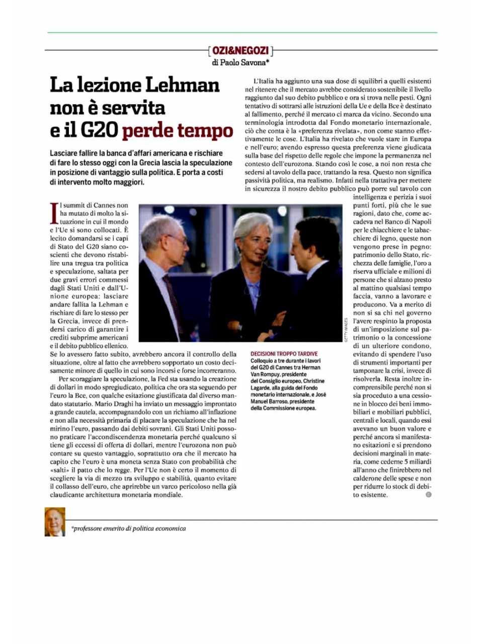 La lezione Lehman non è servita e il G20 perde tempo