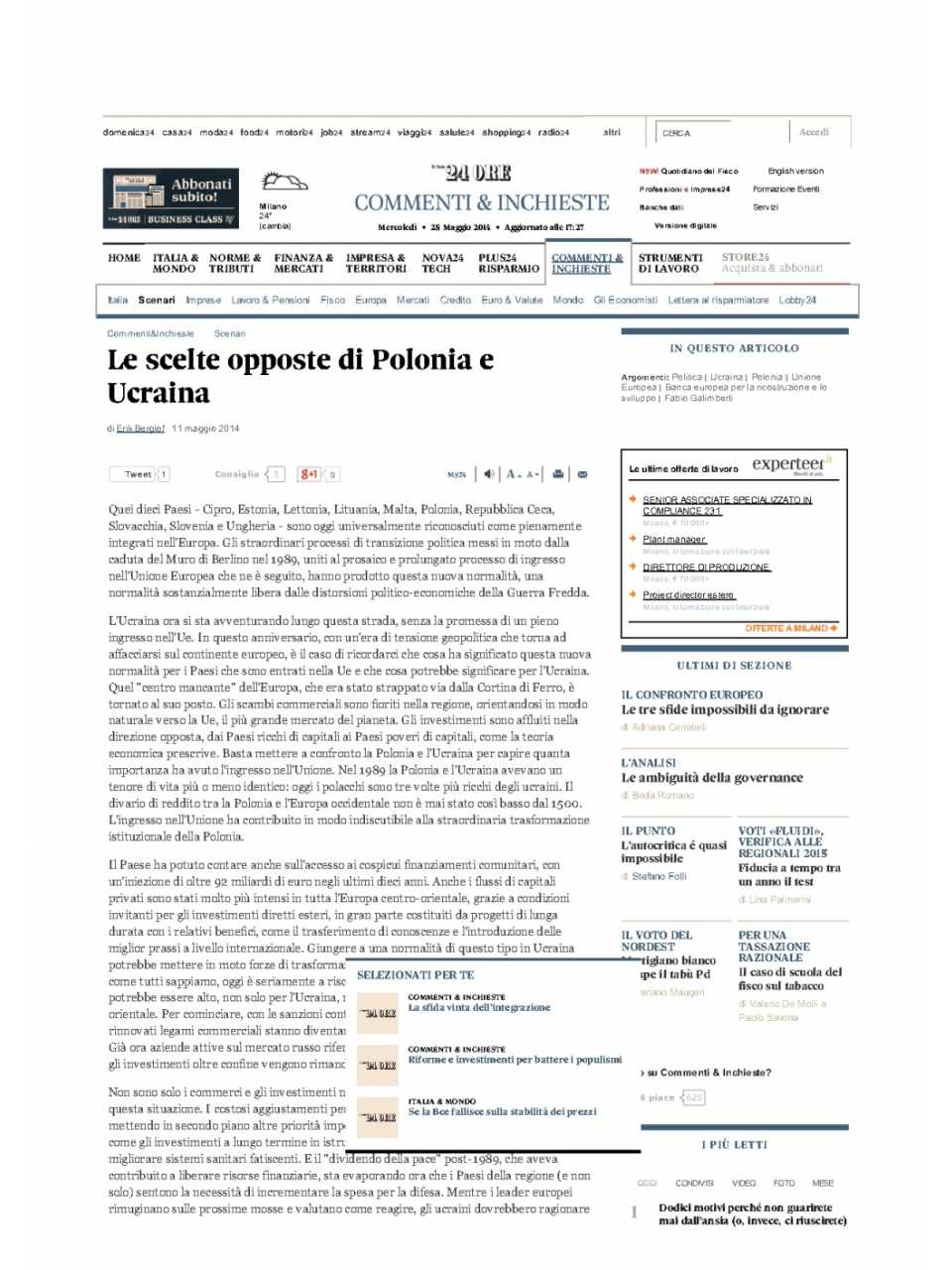 Le scelte opposte di Polonia e Ucraina