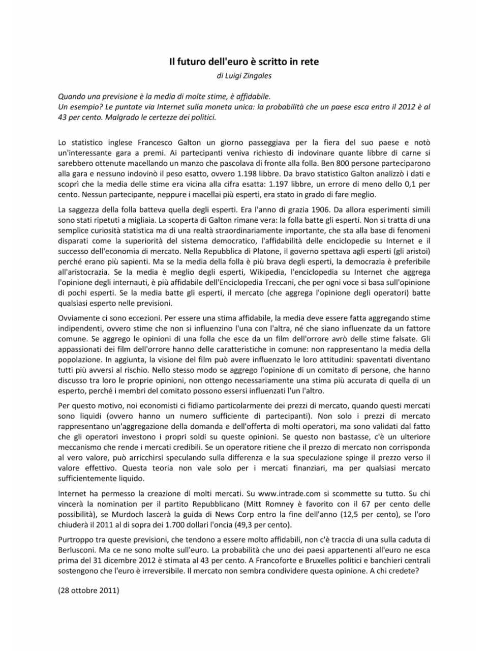 Raccolta di articoli