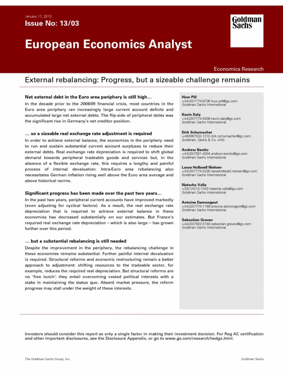 External Rebalancing: Progress, but a Sizeable Challenge Remains