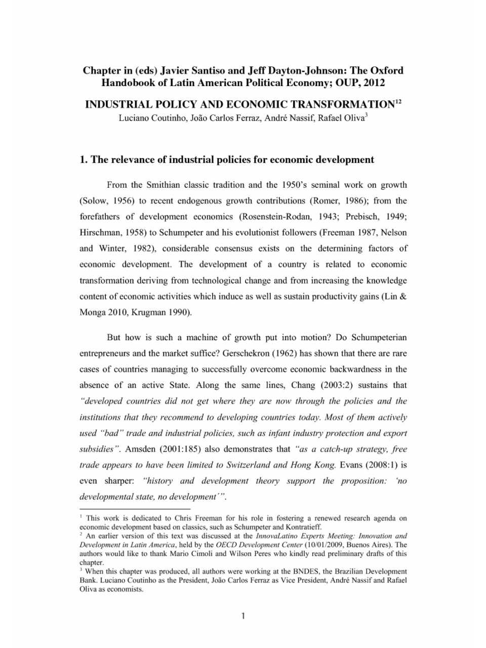 Industrial Policy and Economic Transformation