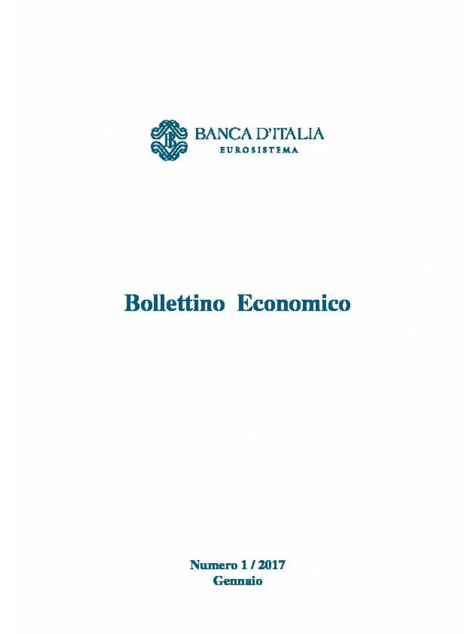 BOLLETTINO ECONOMICO n. 1/2017