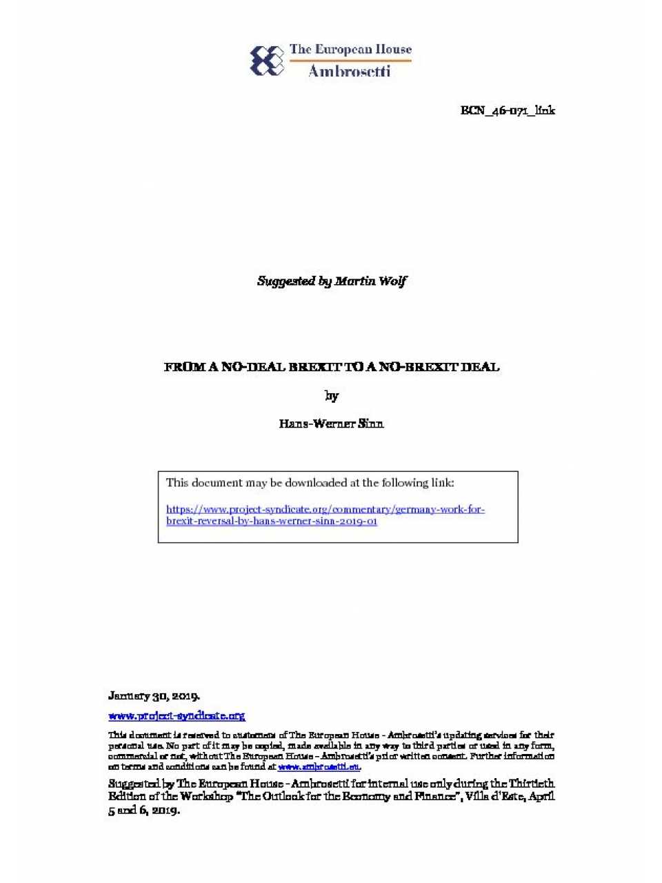 From a no-deal Brexit to a no-Brexit deal
