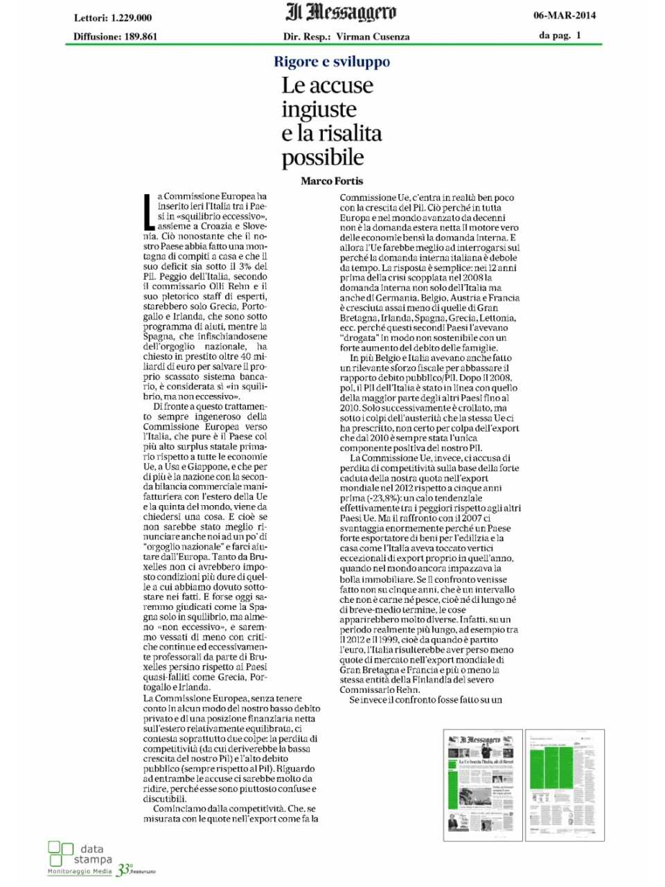 Le accuse ingiuste e la risalita possibile