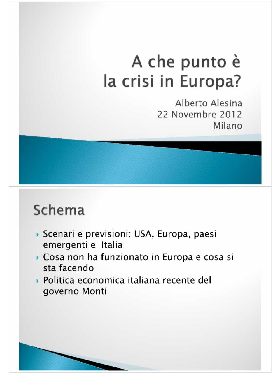 Presentazione di Alberto Alesina