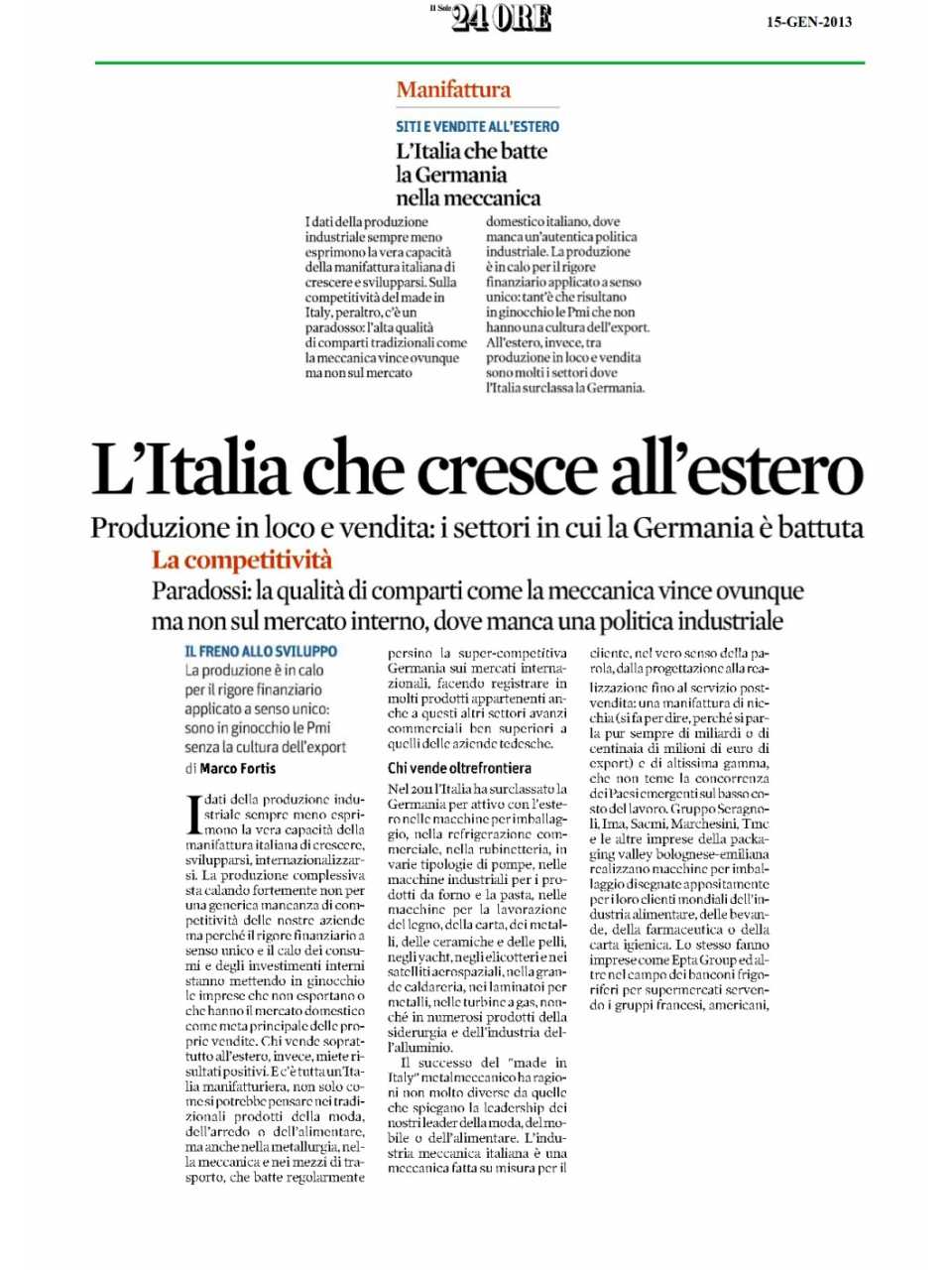 L'Italia che cresce all'estero