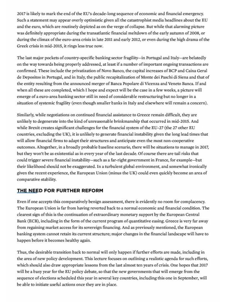 ECONOMIC AND FINANCIAL CHALLENGES FOR THE EUROPEAN UNION IN 2017