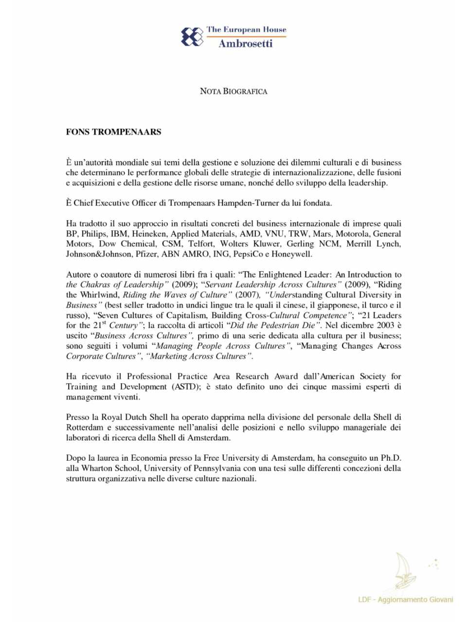 Nota Biografica - Fons Trompenaars