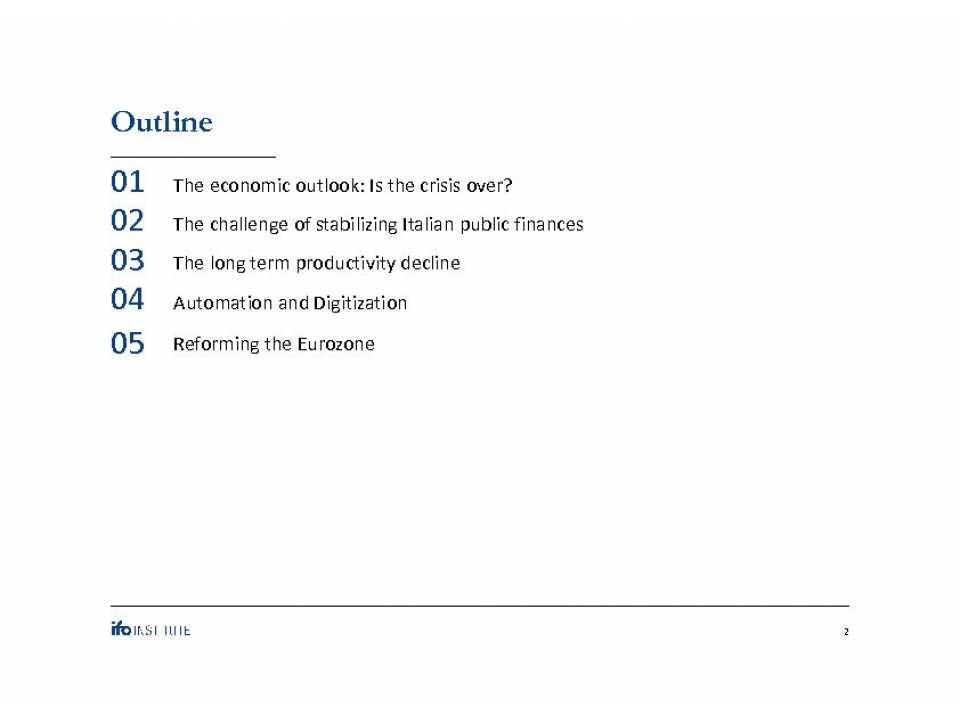 The Economic Situation of Italy and the Eurozone