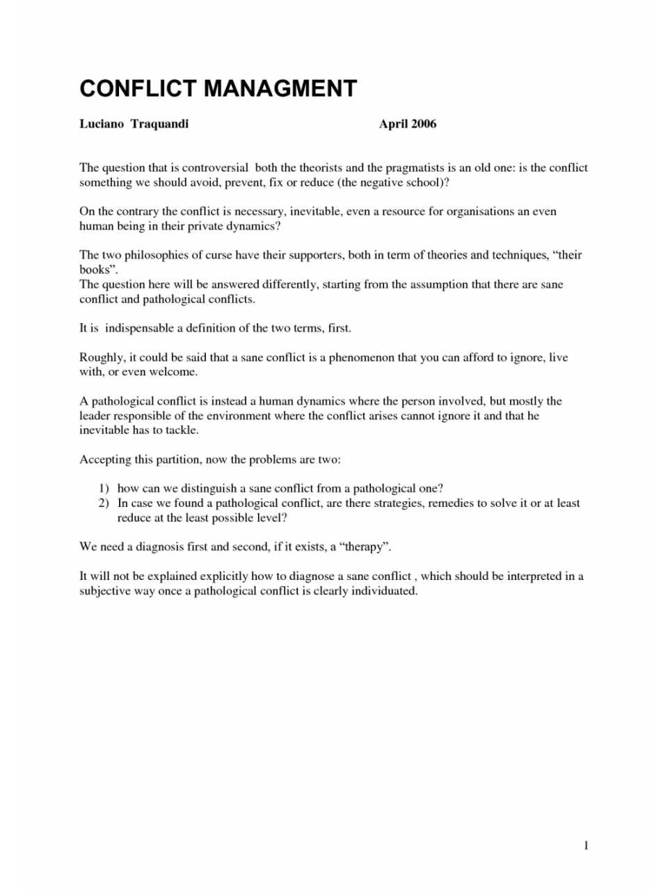 Conflict management