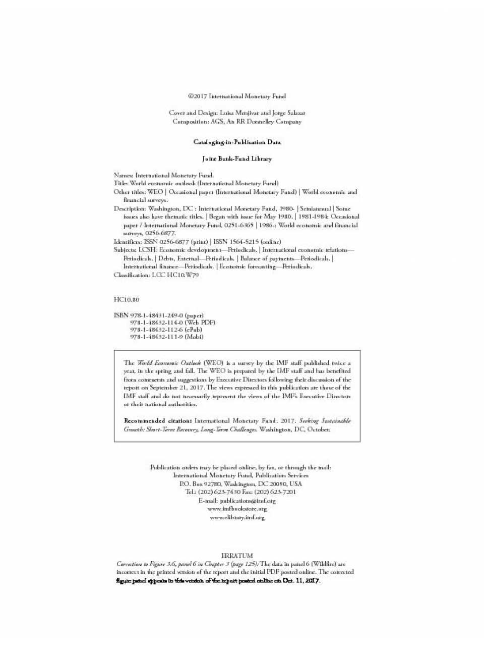 IMF - World Economic Outlook