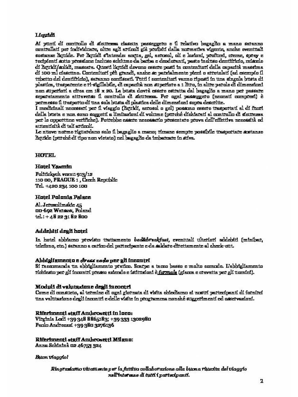Informazioni viaggio