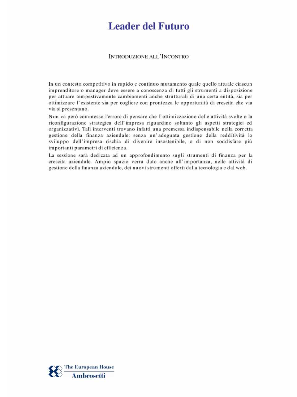 Introduzione al tema