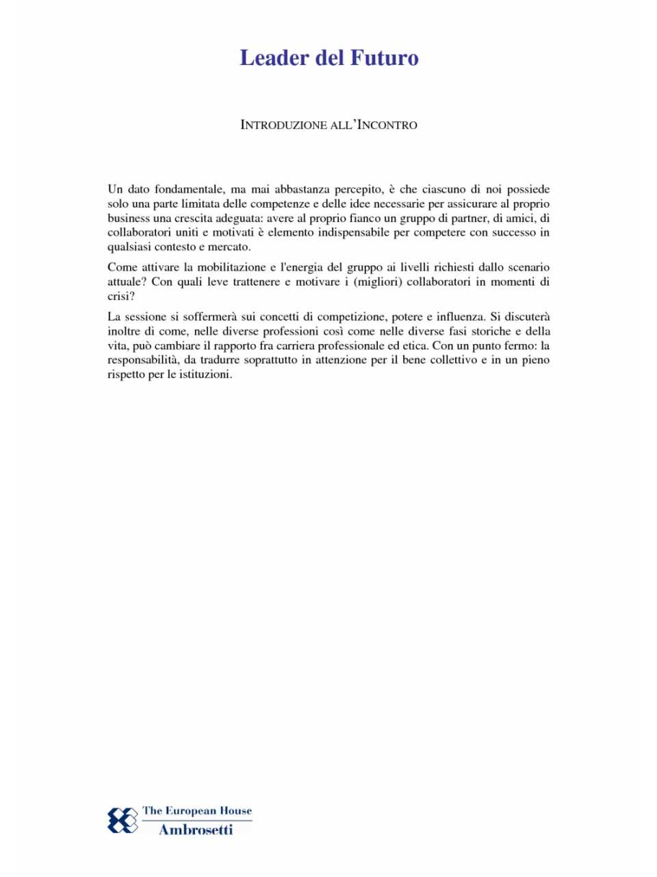 Introduzione al tema
