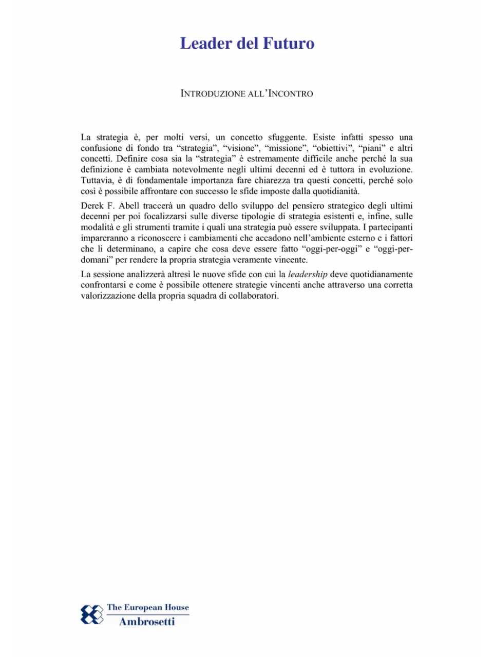 Introduzione al tema