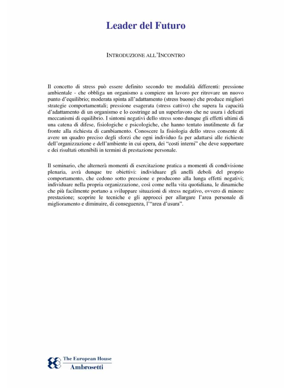 Introduzione all'incontro