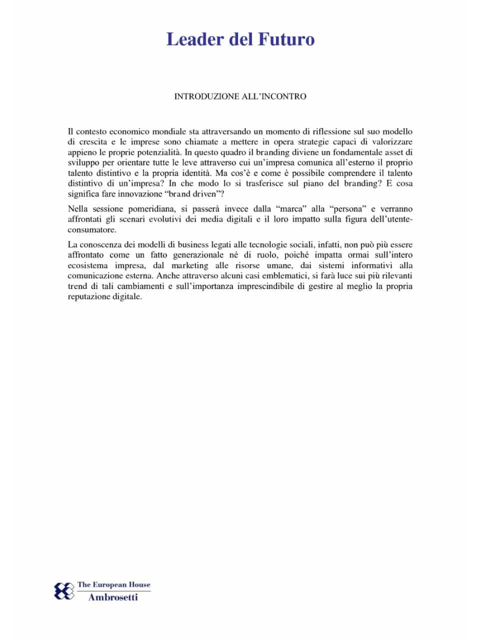 Introduzione all'incontro