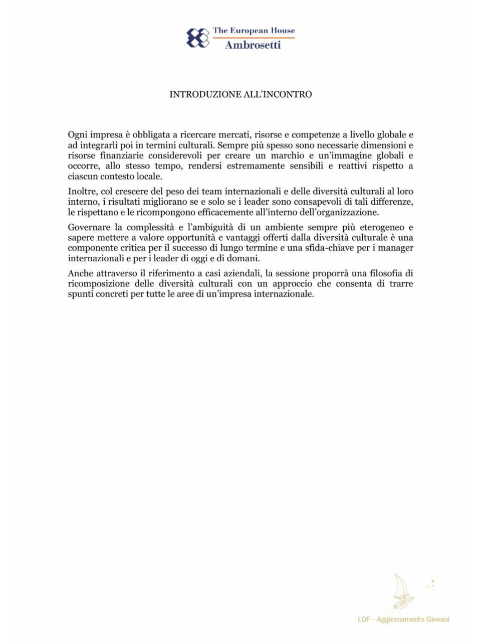 Introduzione all'incontro