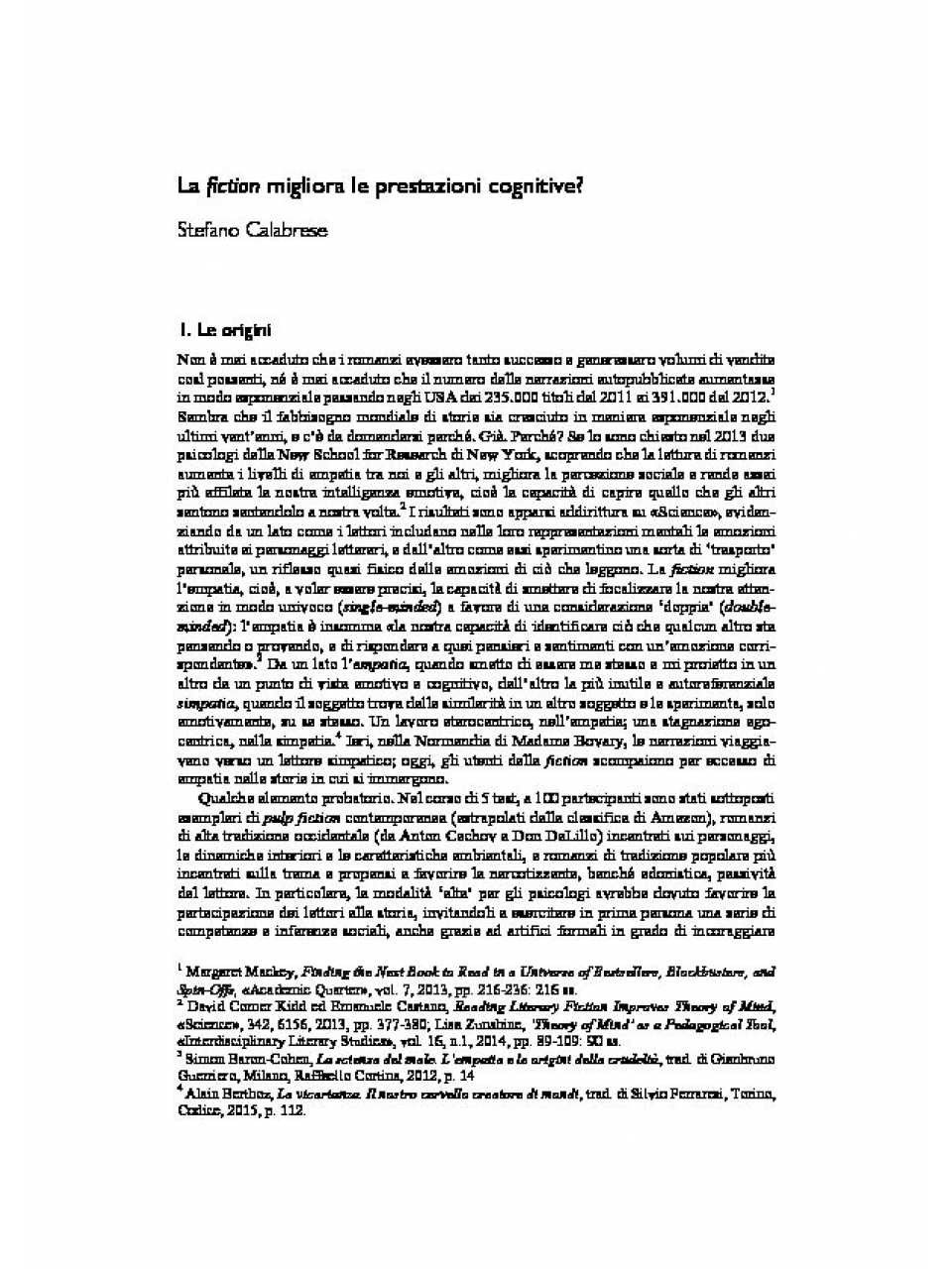 La fiction migliora le prestazioni cognitive?