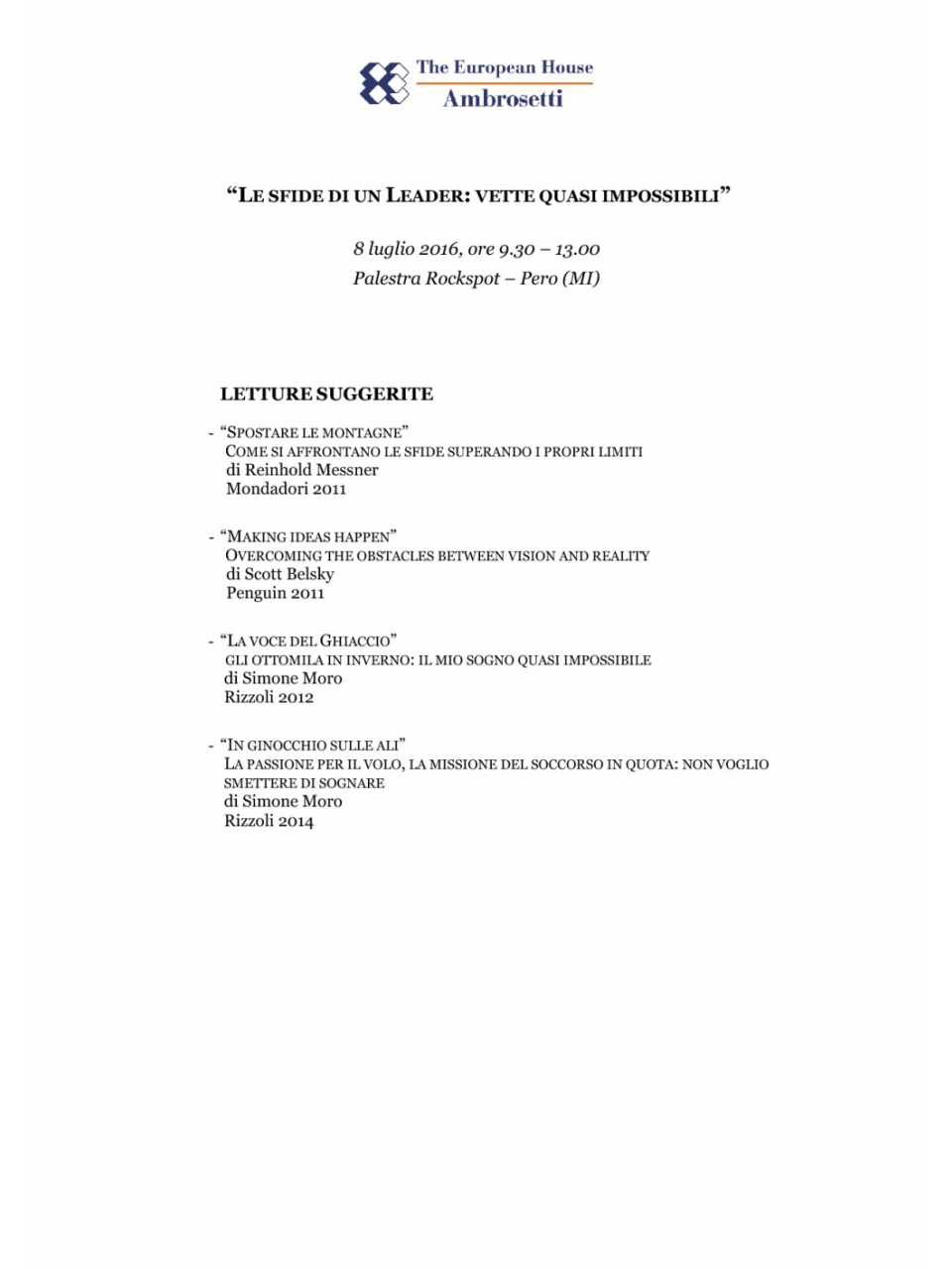 Letture consigliate