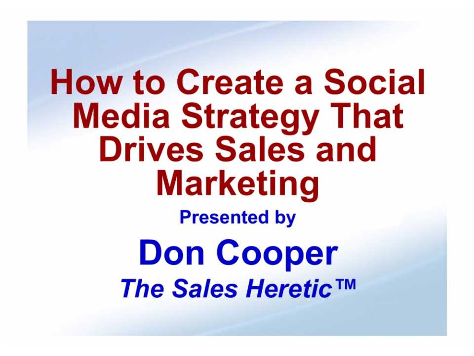 How to create a social media strategy that drives sales and marketing