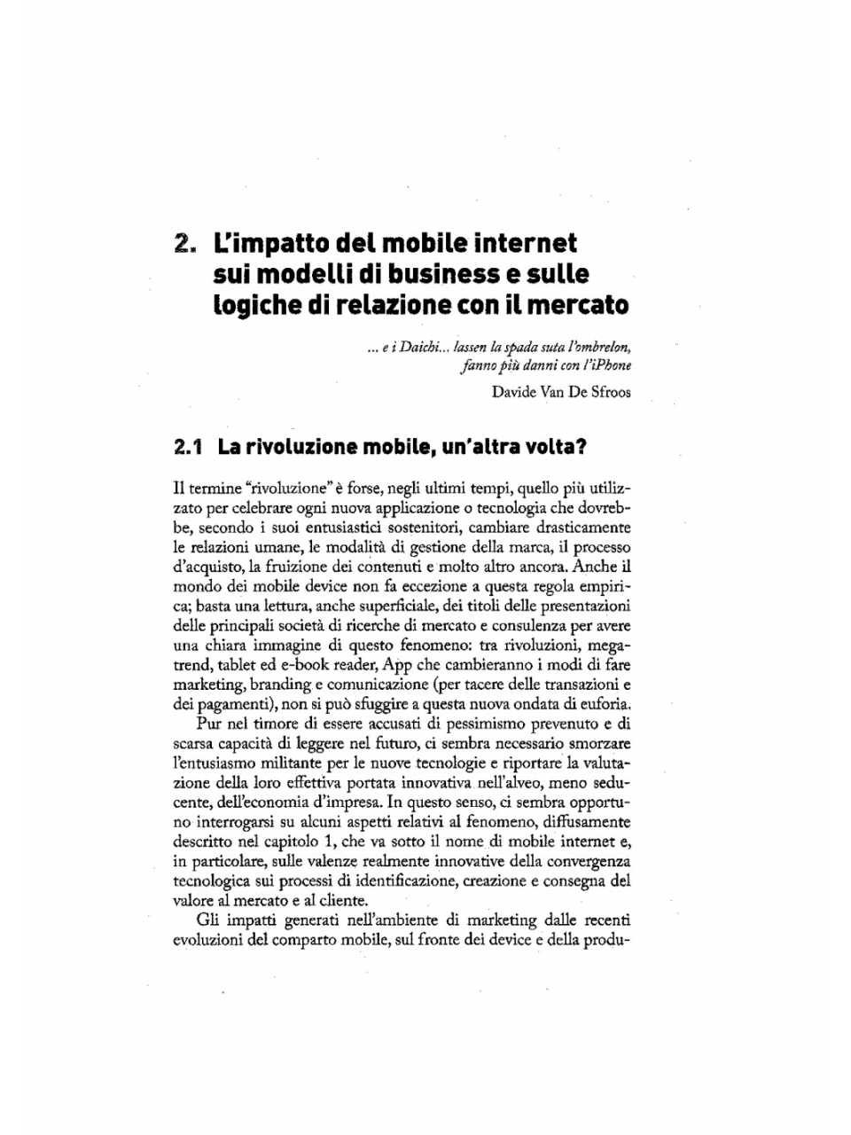 L'impatto del mobile internet sui modelli di business e sulle logiche di relazione con il mercato
