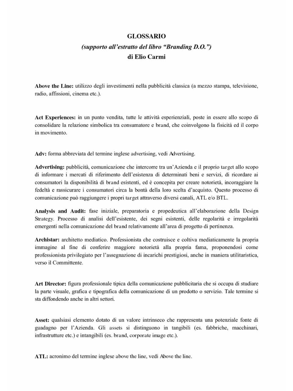 Glossario