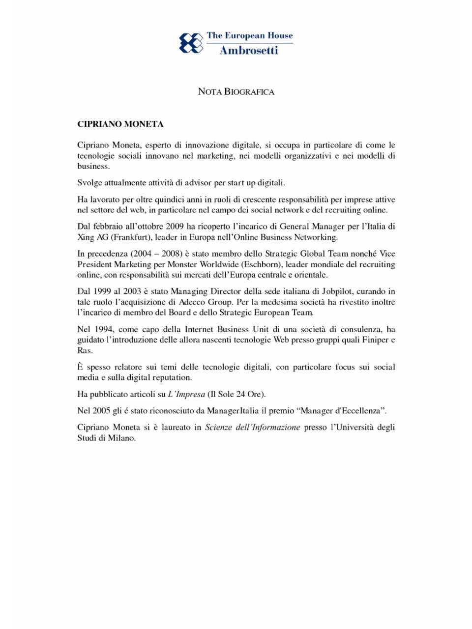 Nota biografica - Cipriano Moneta