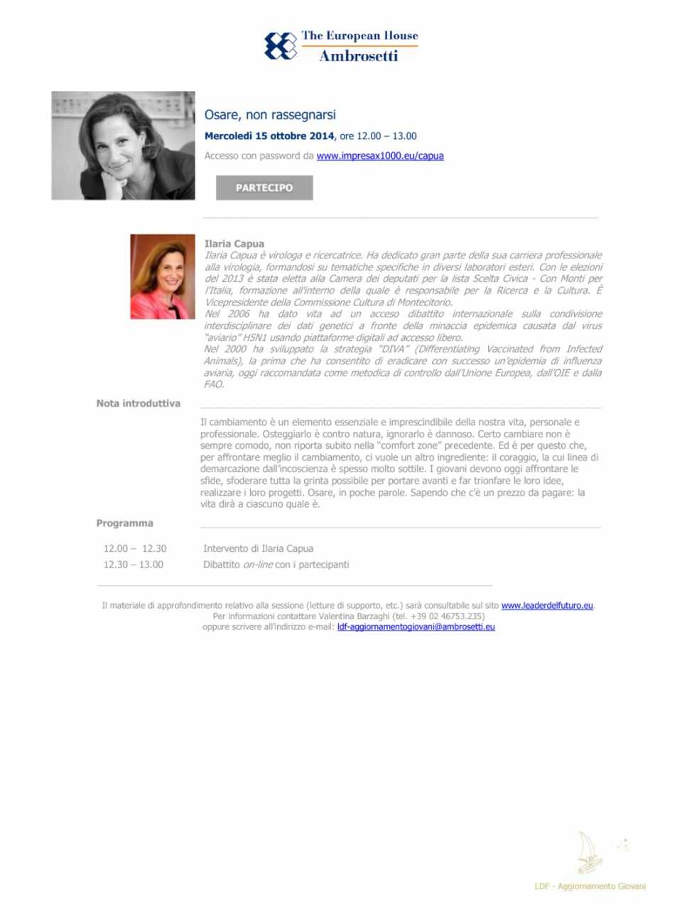 Nota informativa - 15 ottobre 2014