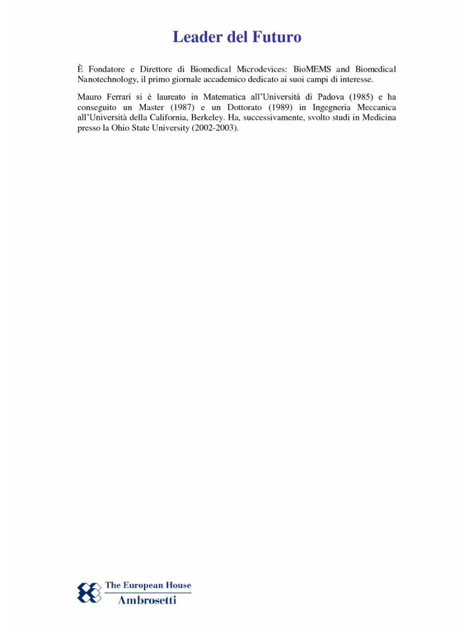 Nota biografica - Mauro Ferrari