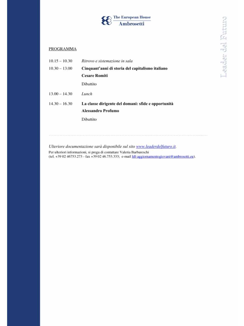 Nota informativa - 11 maggio 2012