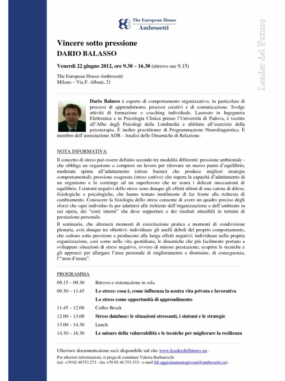 Nota informativa - 22 giugno 2012