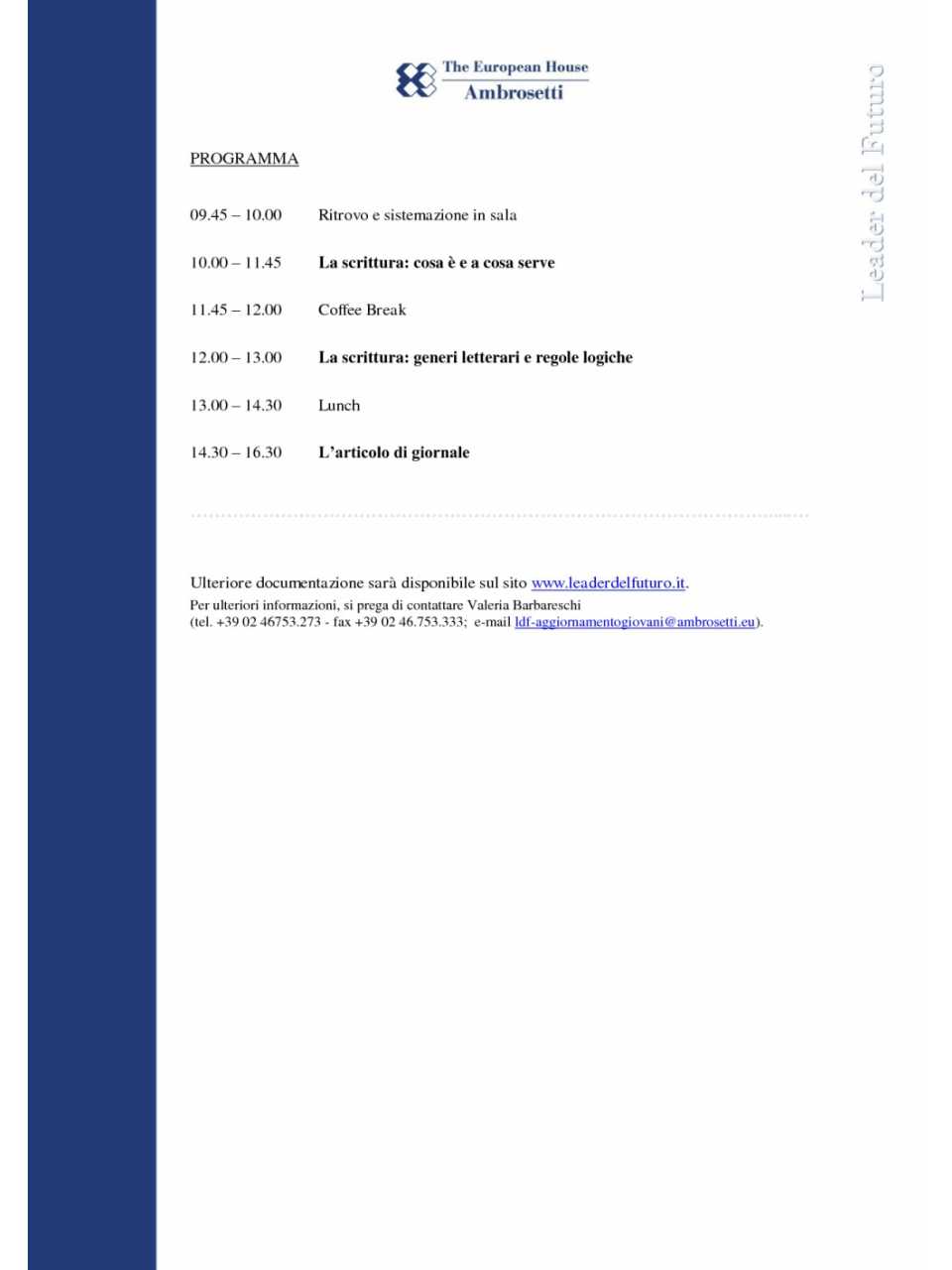 Nota informativa - 25 maggio 2012