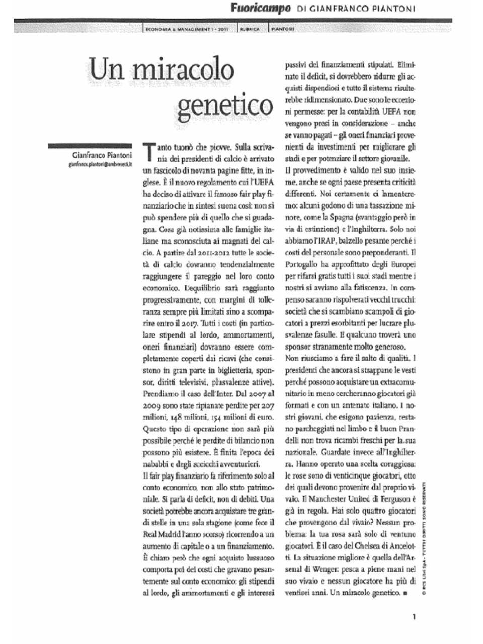 Un miracolo genetico