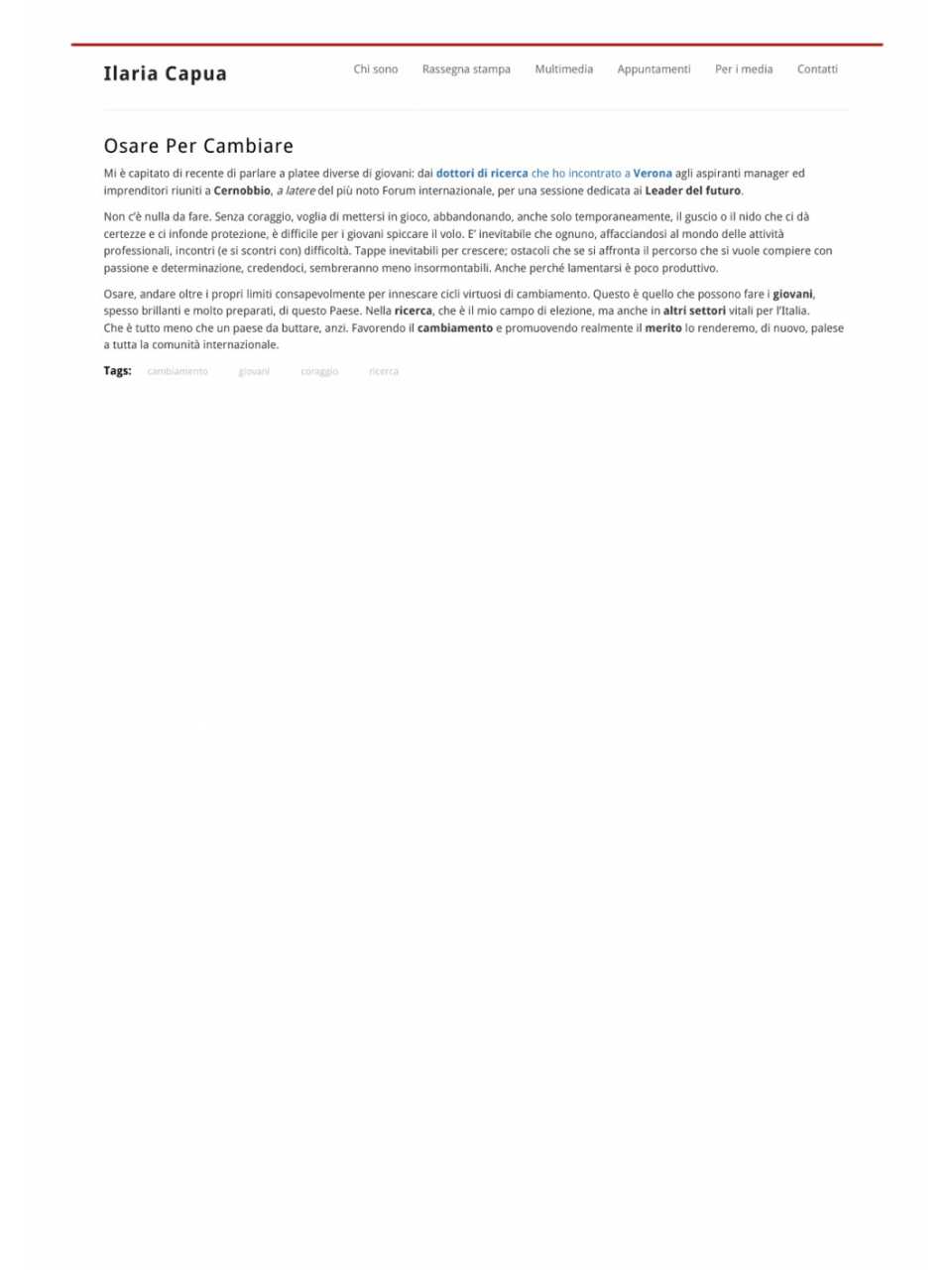 Osare, per cambiare
