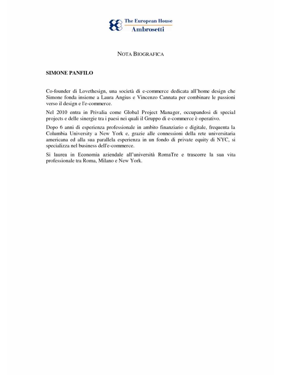 Nota biografica - Simone Panfilo