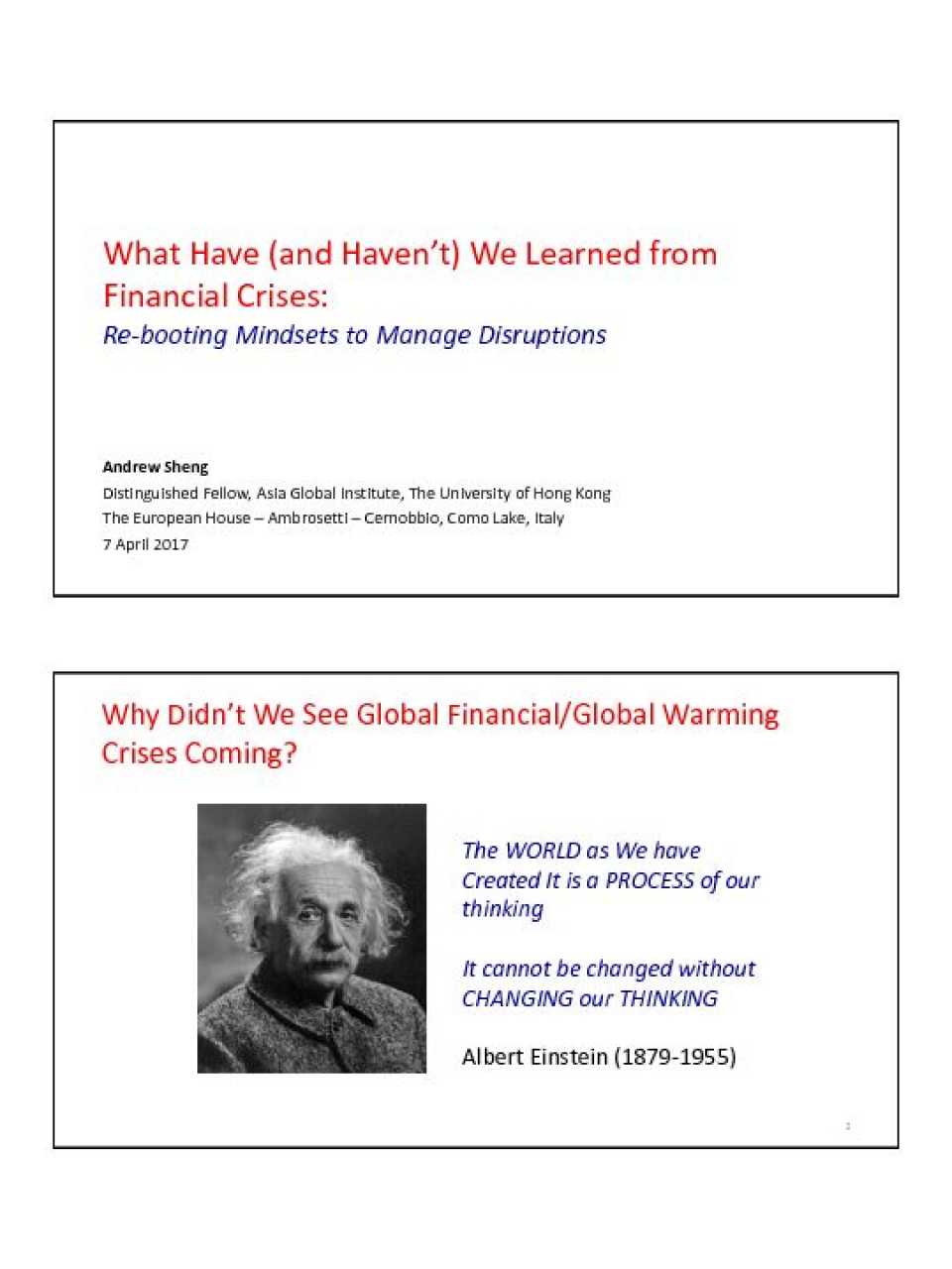 What Have (and Haven’t) We Learned from Financial Crises