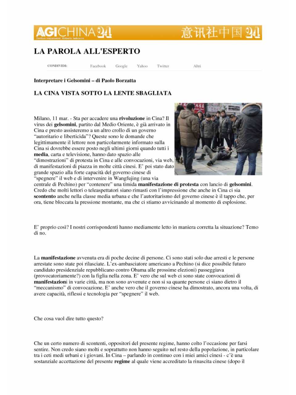 Editoriali dal blog di Paolo Borzatta