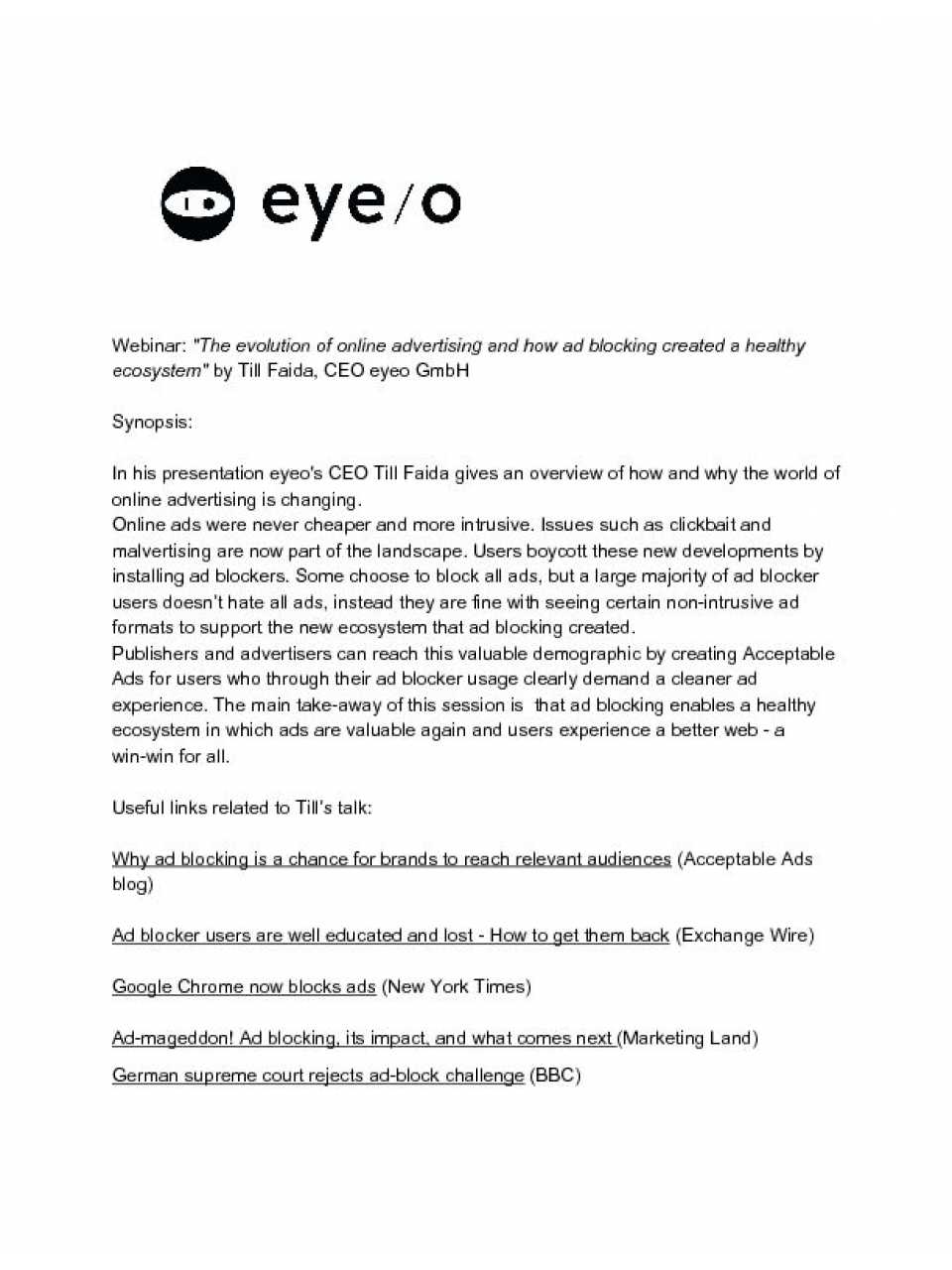 L'evoluzione dell'advertising on-line: “Making the Internet better for everyone”
