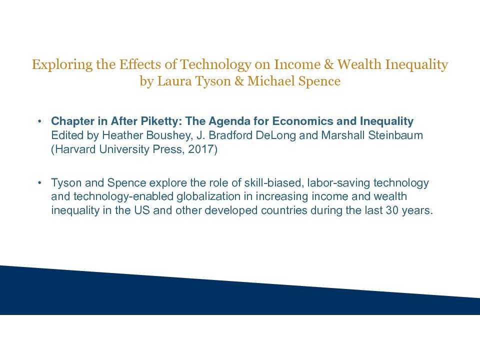 Technology's impact: growth, jobs and income inequality