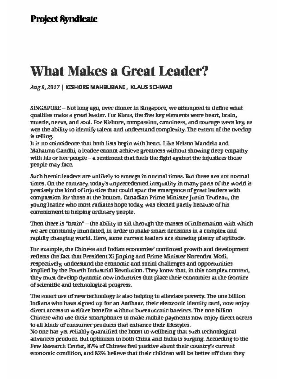 What makes a great leader?
