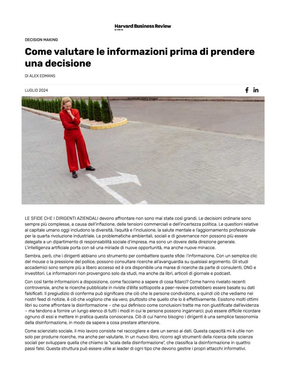 Come valutare le informazioni prima di prendere una decisione