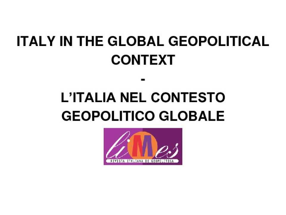 Italy in the global geopolitical context