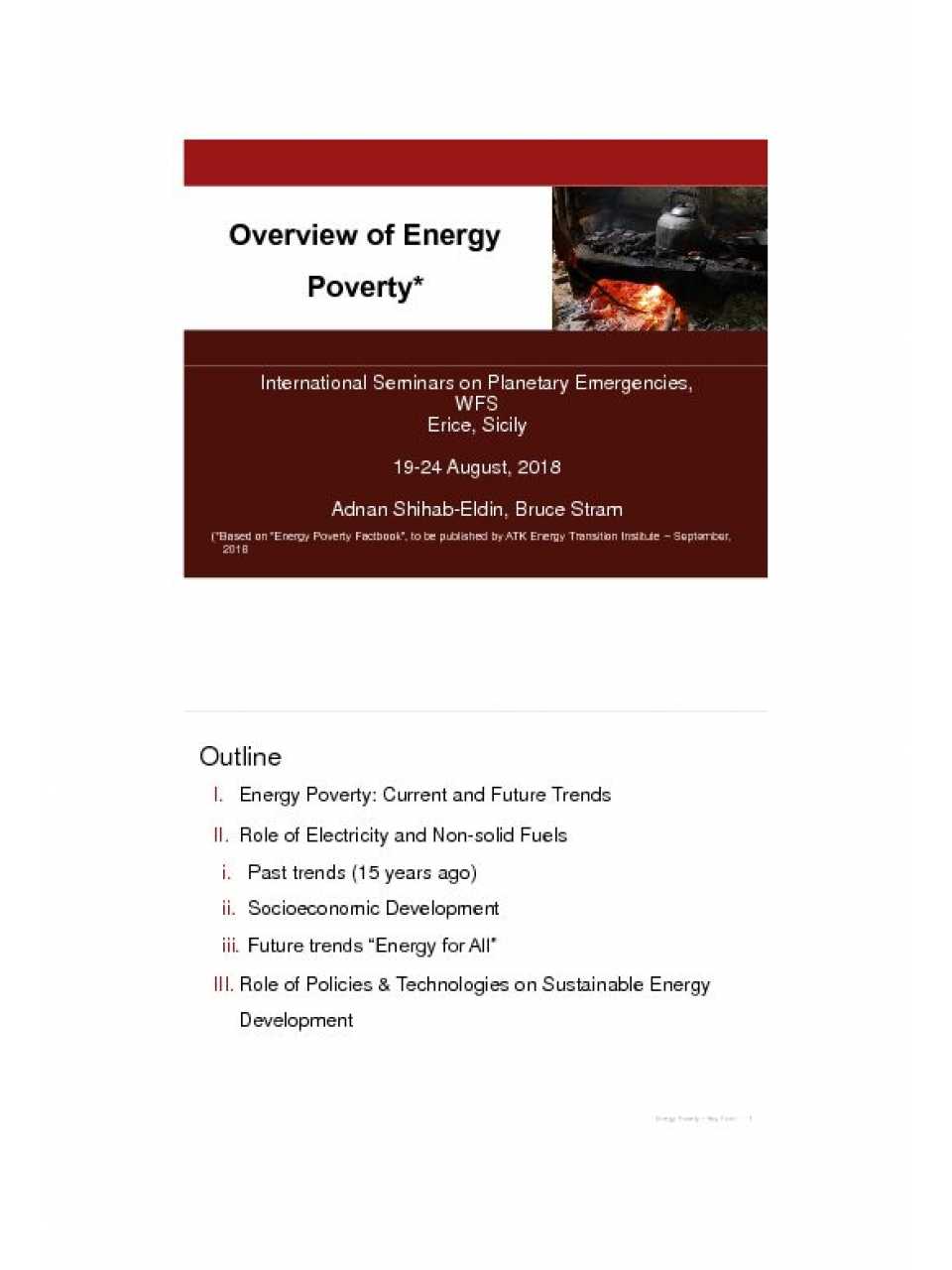 Overview of Energy Poverty