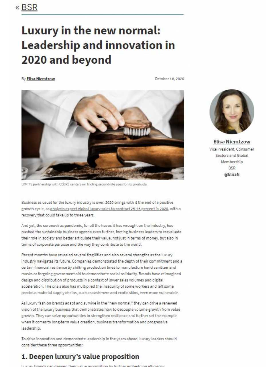 Luxury in the new normal: leadership and innovation in 2020 and beyond